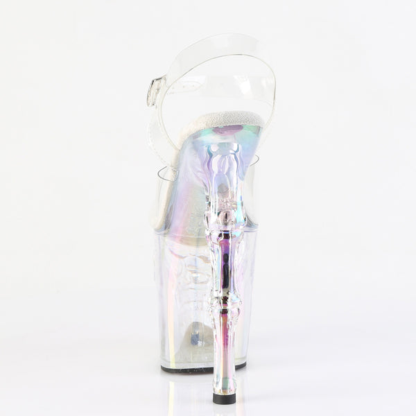 RAPTURE-808HT Plateau Sandaletten Transparent Totenkopf von Pleaser – Ansicht 4