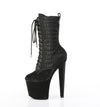 RAZZLE-1040WR Plateau Stiefeletten - Schwarz Matt Krokodilmuster | Pleaser