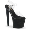 RAZZLE-808WR Plateau High Heel Sandaletten - Schwarz Matt Krokodilmuster von Pleaser