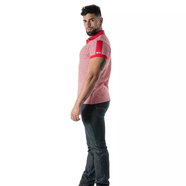 Rotes Sailor Stripe-Poloshirt von TOF Paris – Ansicht 4