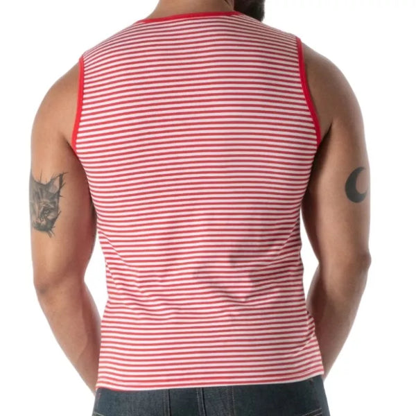 Rotes Sailor Stripe-Tank-Top von TOF Paris – Ansicht 4