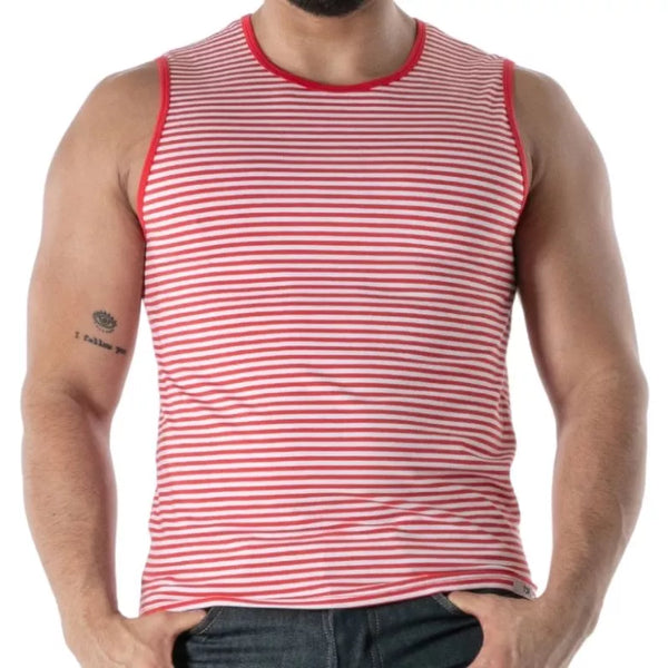 Rotes Sailor Stripe-Tank-Top von TOF Paris