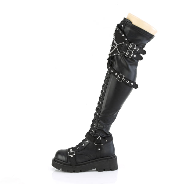 RENEGADE-320 Overknee Stiefel - Schwarz Matt | DemoniaCult SALE
