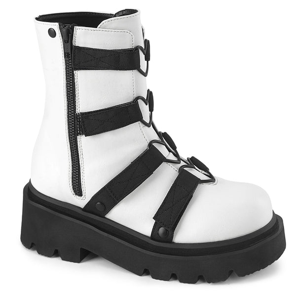 RENEGADE-50 Plateau Stiefel - Weiß Matt von DemoniaCult