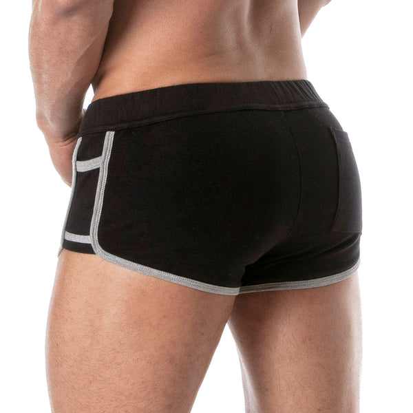 Shorts Retro Fit mit Push-Up & atmungsaktivem Stretchstoff, Schwarz | TOF Paris