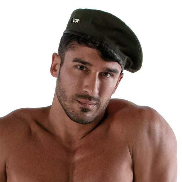 Reversible beret - White and khaki