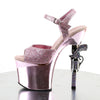REVOLVER-709G Plateau Sandaletten Baby Pink Glitzer von Pleaser – Ansicht 3