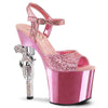 REVOLVER-709G Plateau Sandaletten Baby Pink Glitzer von Pleaser