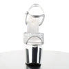 REVOLVER-709G Plateau Sandaletten Silber Chrome Glitzer von Pleaser – Ansicht 2