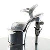 REVOLVER-709G Plateau Sandaletten Silber Chrome Glitzer von Pleaser – Ansicht 3