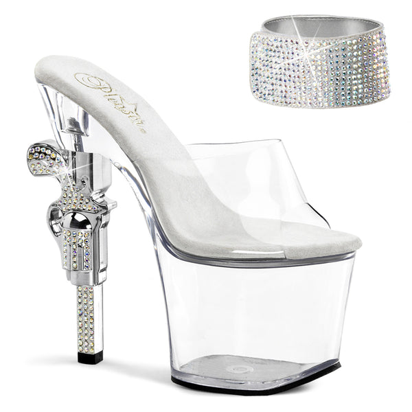 REVOLVER-712 Plateau Pantoletten Schwarz von Pleaser