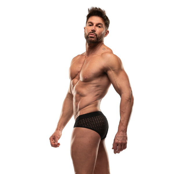 Slips Herren Schwarz - Slim Fit mit elastischer Spitzenkante | TOF Paris