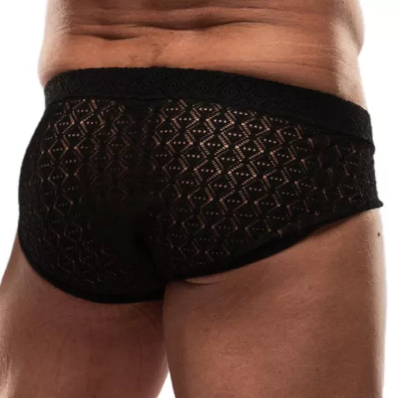 Slips Herren Schwarz - Slim Fit mit elastischer Spitzenkante | TOF Paris