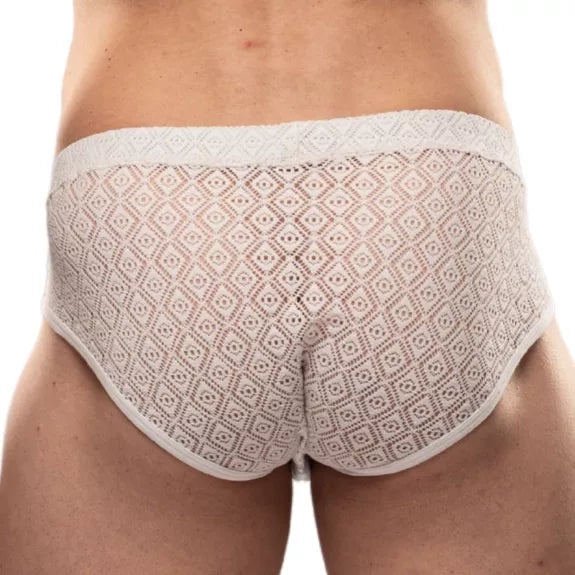 Slip Riviera Weiß - Slim Fit, elastische Spitze, Paris Design | TOF Paris