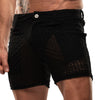 Shorts Mid-Thigh - Slim Fit, Stretch-Spitze, Tiefe Taschen, Schwarz | TOF Paris