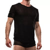 T-Shirt Herren Schwarz Rundhals Spitze Stretch - Leicht & Elegant | TOF Paris