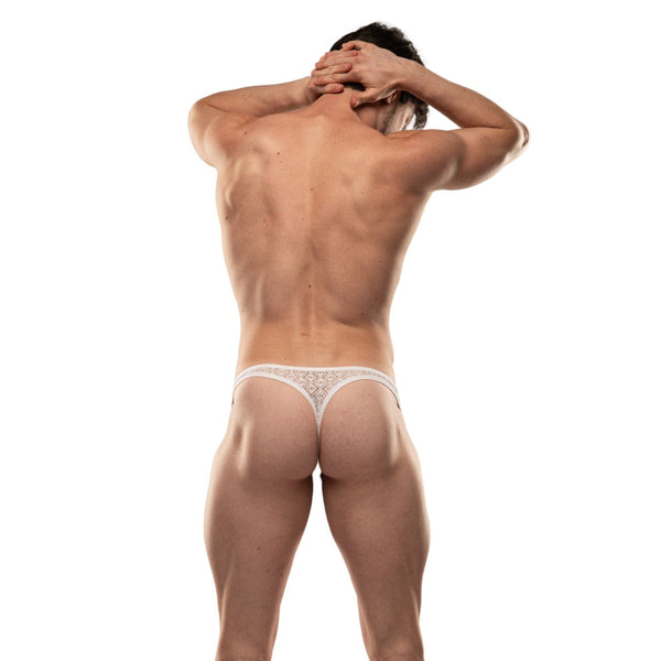 String Slip Weiß mit elastischer Spitzenkante| TOF Paris