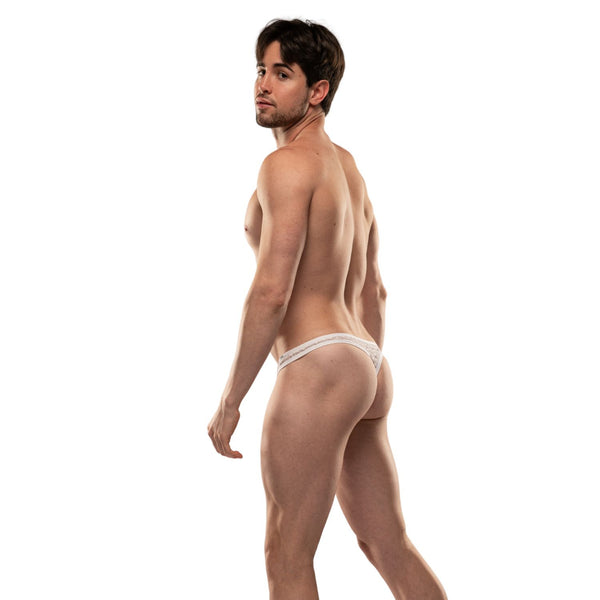 String Slip Weiß mit elastischer Spitzenkante| TOF Paris