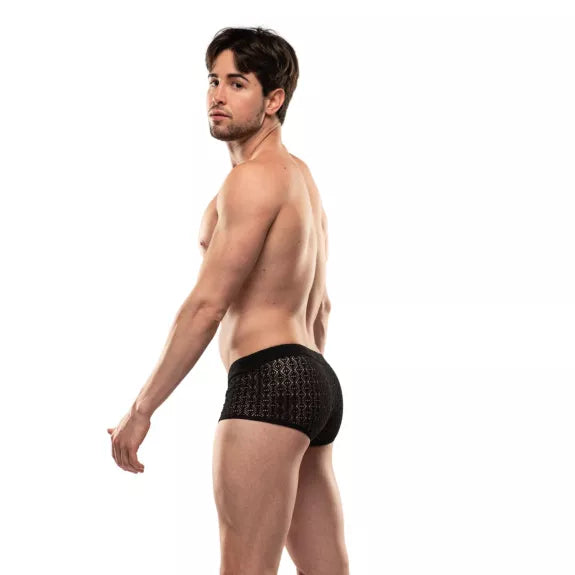 Boxershorts Stretch-Spitze Schwarz - Low Waist, Slim Fit, Made in France | TOF Paris