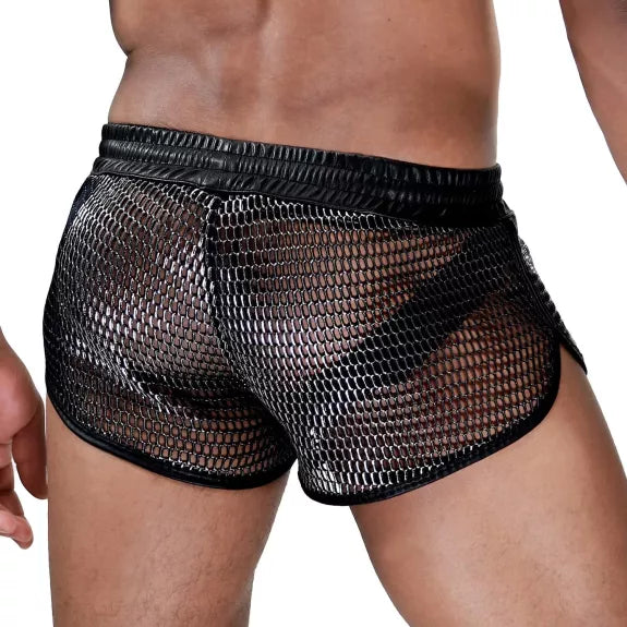 Herren Shorts Roman - Metallic Mesh im Gladiator-Style, Silber| TOF Paris
