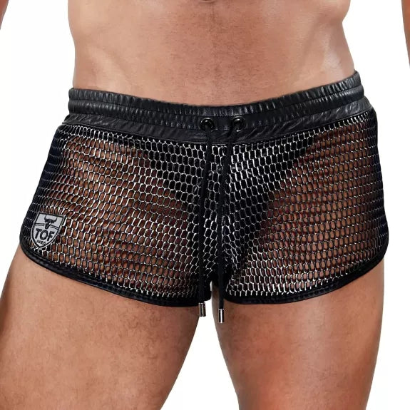 Herren Shorts Roman - Metallic Mesh im Gladiator-Style, Silber| TOF Paris