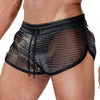 Herren Shorts Roman - Metallic Mesh im Gladiator-Style, Silber| TOF Paris