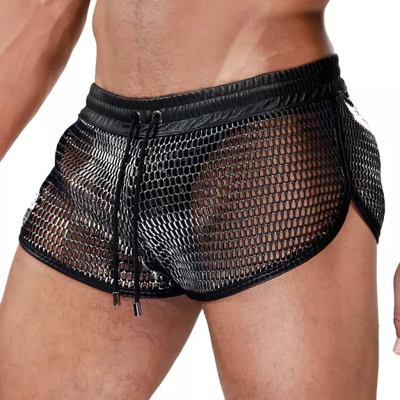 Herren Shorts Roman - Metallic Mesh im Gladiator-Style, Silber| TOF Paris