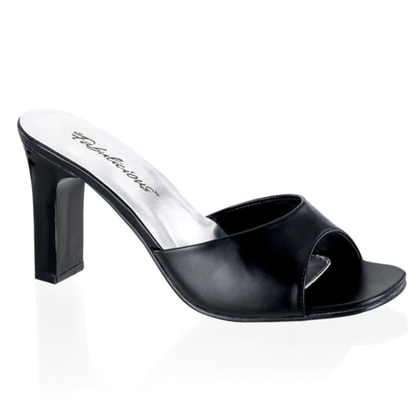 ROMANCE-301-2 Pantoletten Schwarz von Fabulicious