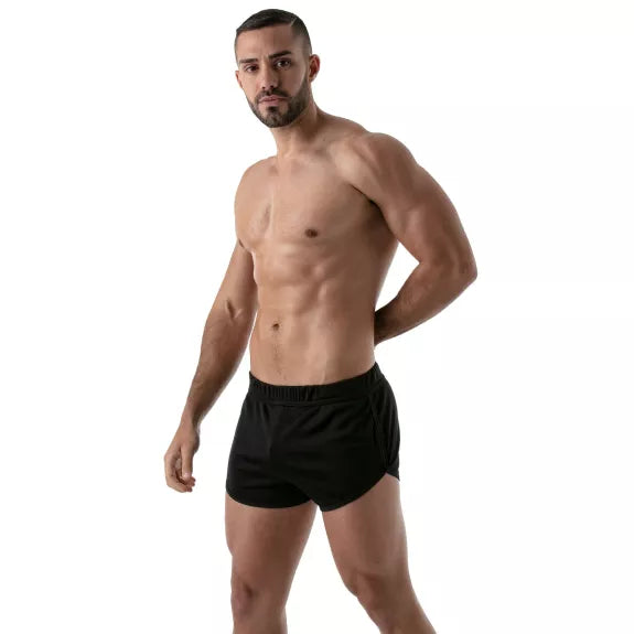 Laufshorts mit UV-Schutz und antibakteriellem Mikrofasermaterial, Schwarz | TOF Paris