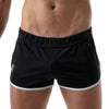 Blauer sportiver Badeslip mit kontrastreichen Details von TOF Paris – Ansicht 2