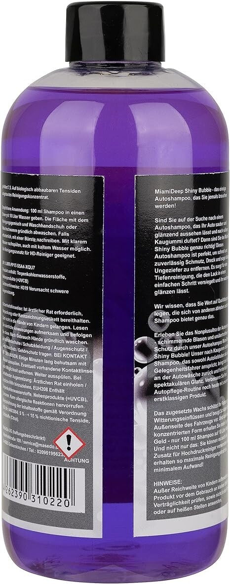 MiamiDeep Shiny Bubble Auto Shampoo - Autopflege-Reiniger mit Wachsversiegelung