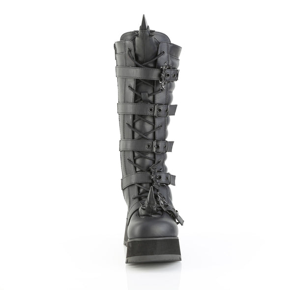 SCENE-157 Plateau Stiefel Schwarz Matt von DemoniaCult – Ansicht 2