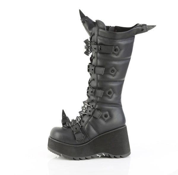 SCENE-157 Plateau Stiefel Schwarz Matt von DemoniaCult – Ansicht 3