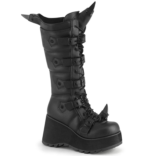SCENE-157 Plateau Stiefel Schwarz Matt von DemoniaCult