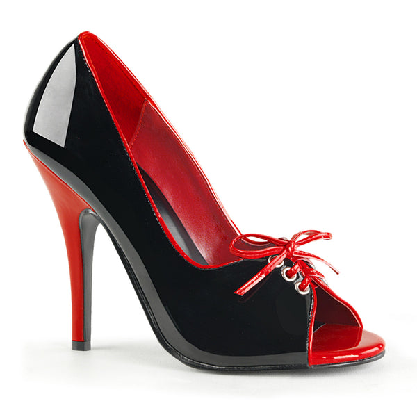 SEDUCE-216 Pumps Lack Schwarz/Rot von Pleaser