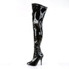 SEDUCE-3000 Overknee Stiefel Lack Schwarz | Pleaser SALE