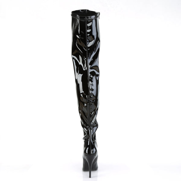 SEDUCE-3000 Overknee Stiefel Lack Schwarz | Pleaser SALE
