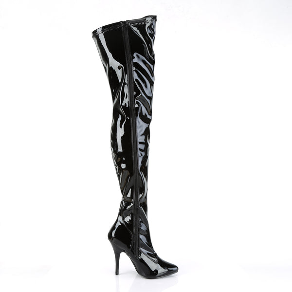 SEDUCE-3000 Overknee Stiefel Lack Schwarz | Pleaser SALE