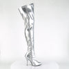 SEDUCE-3000 Overknee Stiefel Silber Matt von Pleaser – Ansicht 5