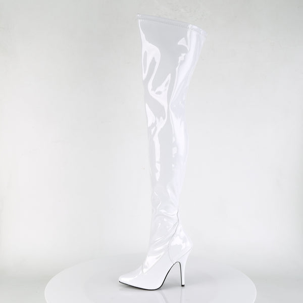 SEDUCE-3000 Overknee Stiefel Weiß Lack von Pleaser – Ansicht 3
