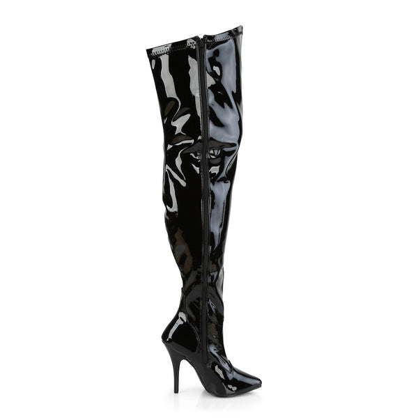 SEDUCE-3000WC Overknee Weitschaftstiefel Schwarz Lack von Pleaser Pink Label – Ansicht 5