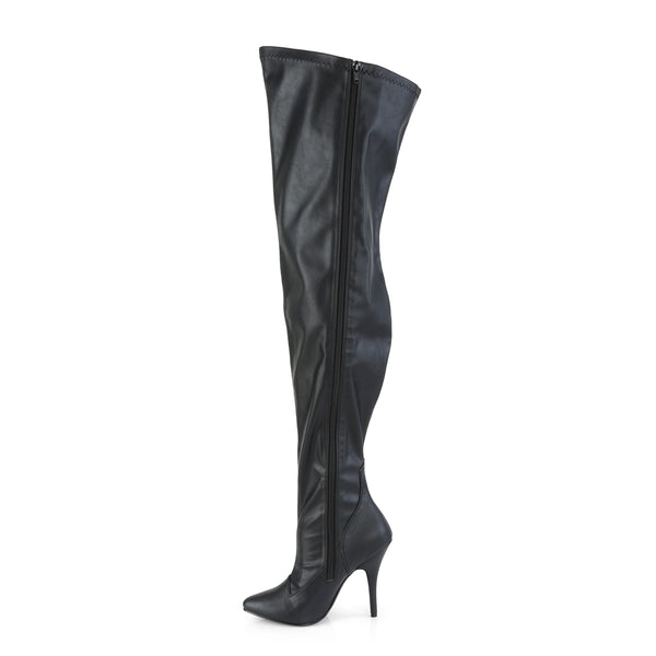 SEDUCE-3000WC Overknee Weitschaftstiefel Stiefel Schwarz Matt von Pleaser Pink Label – Ansicht 3