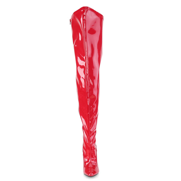 SEDUCE-3000WC Overknee Weitschaftstiefel Stiefel Lack Rot von Pleaser Pink Label – Ansicht 2
