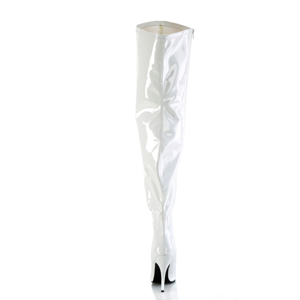 SEDUCE-3000WC Wide Calf/Weitere Wade - Overknee Stiefel - Weiß Lack von Pleaser – Ansicht 4