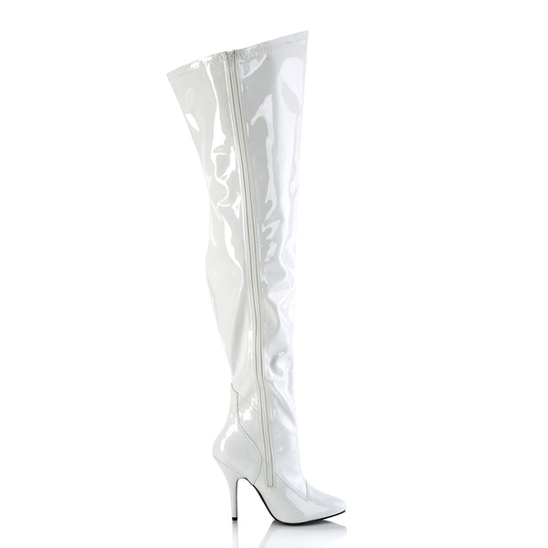 SEDUCE-3000WC Wide Calf/Weitere Wade - Overknee Stiefel - Weiß Lack von Pleaser – Ansicht 5