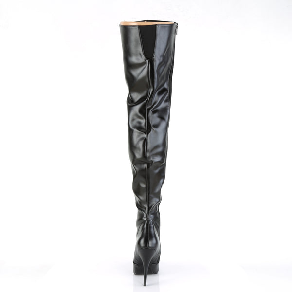 SEDUCE-3010 Overknee Stiefel Schwarz Matt von Pleaser – Ansicht 4