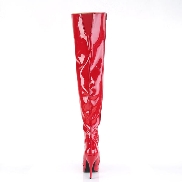 SEDUCE-3010 Overknee Stiefel Lack Rot von Pleaser – Ansicht 4