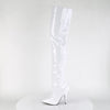 SEDUCE-3010 Overknee Stiefel Lack Weiß von Pleaser – Ansicht 3