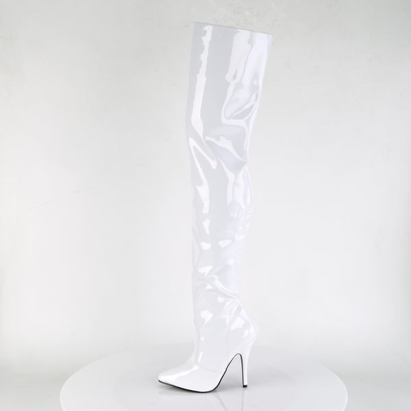 SEDUCE-3010 Overknee Stiefel Lack Weiß von Pleaser – Ansicht 3