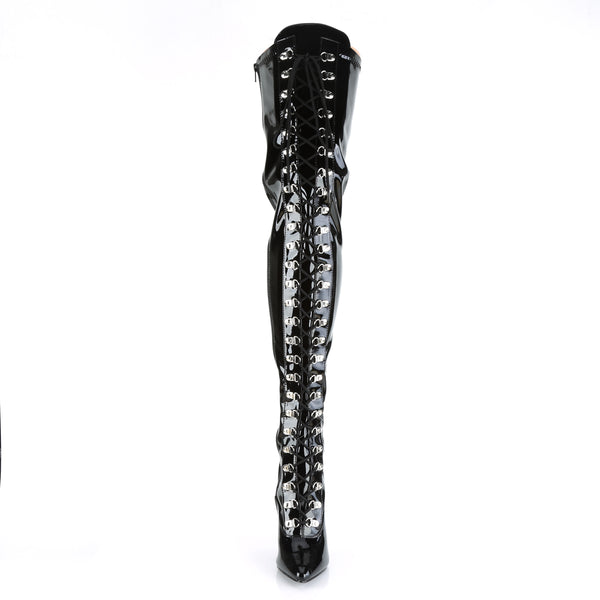 SEDUCE-3024 Overknee Stiefel Lack Schwarz von Pleaser – Ansicht 2